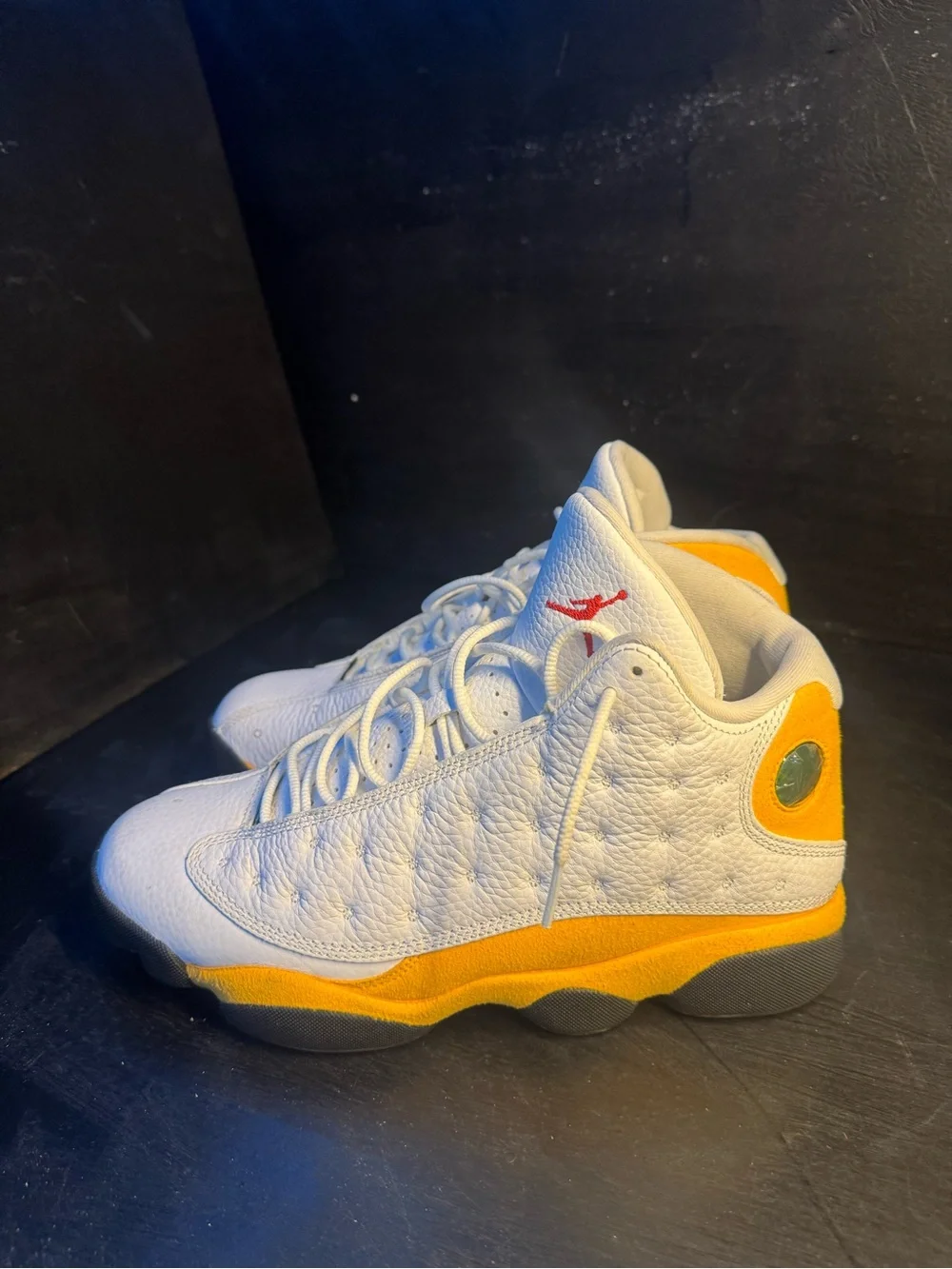 Jordan 13 White and Yellow High-Top Sneakers